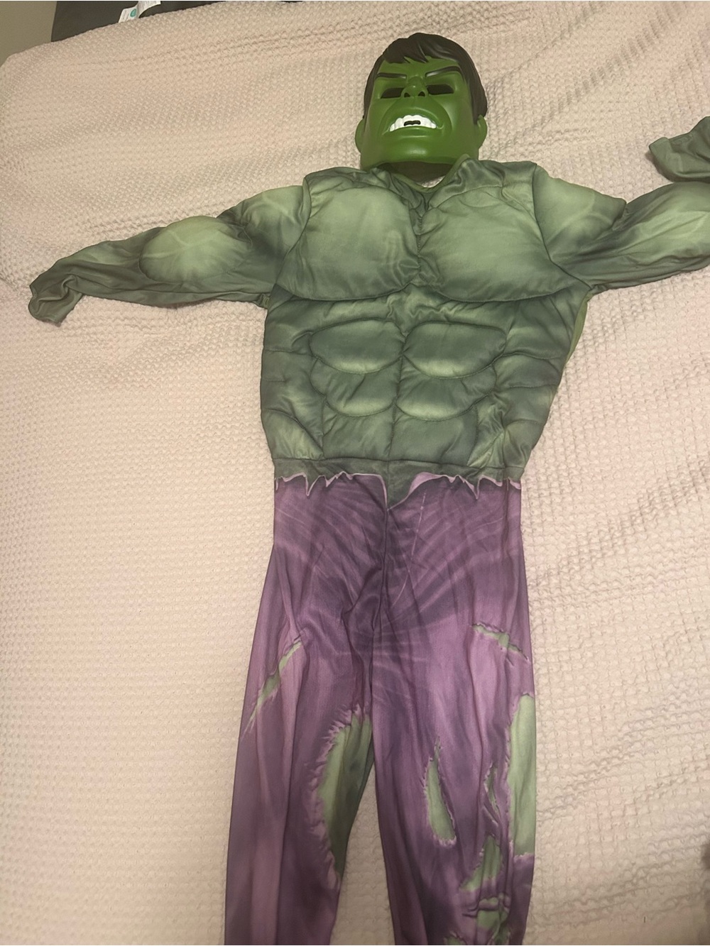 Kids Hulk Muscle Costume with Mask - Green and Purple